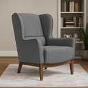 Ver imagem 1 de Poltrona Dekorien Milena Linho Cinza Escuro Alto Acabamento