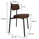 Ver imagem 4 de Cadeira Fixa com 4 Pés 50 x 44,7 x 83,8 cm com 4 Unidades Alloa Marrom/Whisky