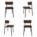 Ver imagem 1 de Cadeira Fixa com 4 Pés 50 x 44,7 x 83,8 cm com 4 Unidades Alloa Marrom/Whisky