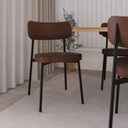 Ver imagem 3 de Cadeira Fixa com 4 Pés 50 x 44,7 x 83,8 cm com 4 Unidades Alloa Marrom/Whisky