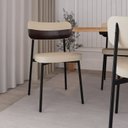 Ver imagem 3 de Cadeira Fixa com 4 Pés 50 x 44,7 x 83,8 cm com 4 Unidades Alloa Bege/Areia/Café