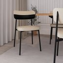 Ver imagem 3 de Cadeira Fixa com 4 Pés 50 x 44,7 x 83,8 cm com 4 Unidades Alloa Preto/Areia