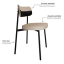 Ver imagem 5 de Cadeira Fixa com 4 Pés 50 x 44,7 x 83,8 cm com 4 Unidades Alloa Preto/Areia