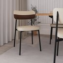 Ver imagem 3 de Cadeira Fixa com 4 Pés 50 x 44,7 x 83,8 cm com 4 Unidades Alloa Bege/Areia/Whisky