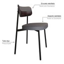 Ver imagem 5 de Cadeira Fixa com 4 Pés 50 x 44,7 x 83,8 cm com 4 Unidades Alloa Cinza/Café