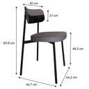 Ver imagem 4 de Cadeira Fixa com 4 Pés 50 x 44,7 x 83,8 cm com 4 Unidades Alloa Cinza