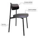 Ver imagem 5 de Cadeira Fixa com 4 Pés 50 x 44,7 x 83,8 cm com 4 Unidades Alloa Cinza