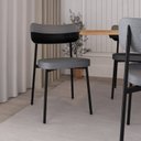 Ver imagem 3 de Cadeira Fixa com 4 Pés 50 x 44,7 x 83,8 cm com 4 Unidades Alloa Cinza