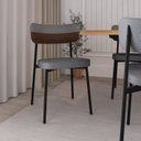 Ver imagem 3 de Cadeira Fixa com 4 Pés 50 x 44,7 x 83,8 cm com 4 Unidades Alloa Cinza/Whisky