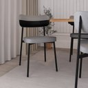 Ver imagem 3 de Cadeira Fixa com 4 Pés 50 x 44,7 x 83,8 cm com 4 Unidades Alloa Cinza/Preto
