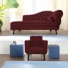 Kit Diva Recamier Juliana 120cm Lado Esquerdo e 1 Poltrona Classic Suede Bordo - Amarena Móveis - 2
