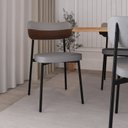 Ver imagem 3 de Cadeira Fixa com 4 Pés 50 x 44,7 x 83,8 cm com 4 Unidades Alloa Cinza/Whisky