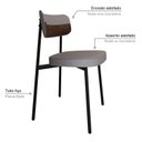 Ver imagem 5 de Cadeira Fixa com 4 Pés 50 x 44,7 x 83,8 cm com 4 Unidades Alloa Cinza/Whisky