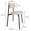Ver imagem 4 de Cadeira Fixa com 4 Pés 50 x 44,7 x 83,8 cm com 4 Unidades Alloa Branco/Palha