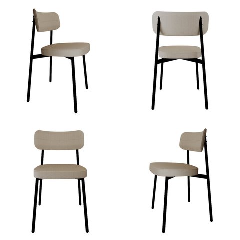 Cadeira Fixa com 4 Pés 50 X 44,7 X 83,8 Cm com 4 Unidades Alloa