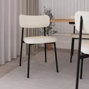 Ver imagem 3 de Cadeira Fixa com 4 Pés 50 x 44,7 x 83,8 cm com 4 Unidades Alloa Branco/Palha