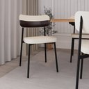 Ver imagem 3 de Cadeira Fixa com 4 Pés 50 x 44,7 x 83,8 cm com 4 Unidades Alloa Branco/Palha/Café