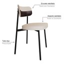 Ver imagem 5 de Cadeira Fixa com 4 Pés 50 x 44,7 x 83,8 cm com 4 Unidades Alloa Branco/Palha/Café