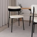 Ver imagem 3 de Cadeira Fixa com 4 Pés 50 x 44,7 x 83,8 cm com 4 Unidades Alloa Branco/Palha/Preto/Epoxi