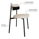 Ver imagem 5 de Cadeira Fixa com 4 Pés 50 x 44,7 x 83,8 cm com 4 Unidades Alloa Branco/Palha/Preto/Epoxi