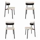 Ver imagem 1 de Cadeira Fixa com 4 Pés 50 x 44,7 x 83,8 cm com 4 Unidades Alloa Branco/Palha/Preto/Epoxi