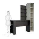Ver imagem 4 de Guarda Roupa Closet sem Portas com 6 Prateleiras e Bancada com Painel Prime Luciane Móveis