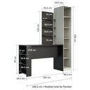 Ver imagem 5 de Guarda Roupa Closet sem Portas com 6 Prateleiras e Bancada com Painel Prime Luciane Móveis