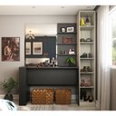 Ver imagem 1 de Guarda Roupa Closet sem Portas com 6 Prateleiras e Bancada com Painel Prime Luciane Móveis