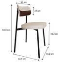 Ver imagem 4 de Cadeira Fixa com 4 Pés 50 x 44,7 x 83,8 cm com 4 Unidades Alloa Branco/Palha/Whisky