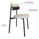 Ver imagem 5 de Cadeira Fixa com 4 Pés 50 x 44,7 x 83,8 cm com 4 Unidades Alloa Branco/Palha/Whisky
