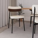 Ver imagem 3 de Cadeira Fixa com 4 Pés 50 x 44,7 x 83,8 cm com 4 Unidades Alloa Branco/Palha/Whisky