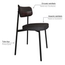 Ver imagem 5 de Cadeira Alloa Fixa com 4 Pés 500 x 447 x 838 mm com 4 Unidades Preto/Corriente/Café