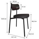 Ver imagem 4 de Cadeira Alloa Fixa com 4 Pés 500 x 447 x 838 mm com 4 Unidades Preto/Corriente/Café
