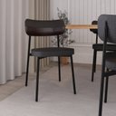 Ver imagem 3 de Cadeira Alloa Fixa com 4 Pés 500 x 447 x 838 mm com 4 Unidades Preto/Corriente/Café