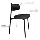 Ver imagem 5 de Cadeira Alloa Fixa com 4 Pés 500 x 447 x 838 mm com 4 Unidades Preto/Corriente