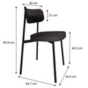 Ver imagem 4 de Cadeira Alloa Fixa com 4 Pés 500 x 447 x 838 mm com 4 Unidades Preto/Corriente