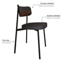 Ver imagem 5 de Cadeira Alloa Fixa com 4 Pés 500 x 447 x 838 mm com 4 Unidades Preto/Corriente/Whisky
