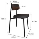 Ver imagem 4 de Cadeira Alloa Fixa com 4 Pés 500 x 447 x 838 mm com 4 Unidades Preto/Corriente/Whisky
