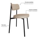 Ver imagem 5 de Cadeira Fixa com 4 Pés 50 x 44,7 x 83,8 cm com 6 Unidades Bege/Areia/Preto Epoxi