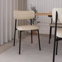 Ver imagem 3 de Cadeira Fixa com 4 Pés 50 x 44,7 x 83,8 cm com 6 Unidades Bege/Areia/Preto Epoxi