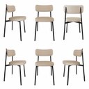 Ver imagem 1 de Cadeira Fixa com 4 Pés 50 x 44,7 x 83,8 cm com 6 Unidades Bege/Areia/Preto Epoxi