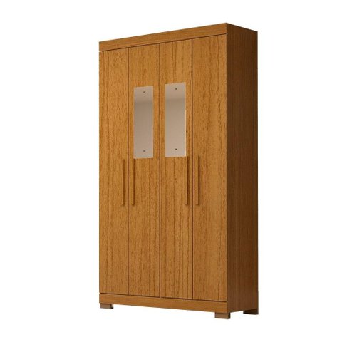 Guarda Roupa Solteiro 4 Portas 100% Mdf com Espelho Lana Acp Móveis Cinamomo