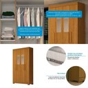 Ver imagem 4 de Guarda Roupa Solteiro 4 Portas 100% Mdf com Espelho Lana Acp Móveis Cinamomo