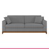 Sofá para Sala de Estar Living 220 Cm Slim Confortável Espuma D30 Pés Madeira Linho Cinza - Duvali - 3