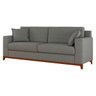 Sofá para Sala de Estar Living 220 Cm Slim Confortável Espuma D30 Pés Madeira Linho Cinza - Duvali - 1