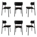 Ver imagem 1 de Cadeira Fixa com 4 Pés 50 x 44,7 x 83,8 cm com 6 Unidades Alloa Preto/Epoxi