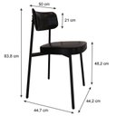 Ver imagem 4 de Cadeira Fixa com 4 Pés 50 x 44,7 x 83,8 cm com 6 Unidades Alloa Preto/Epoxi