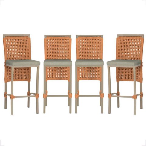 4 Banqueta em Alumínio Roma Fendi Corda Náutica Tecido 8
