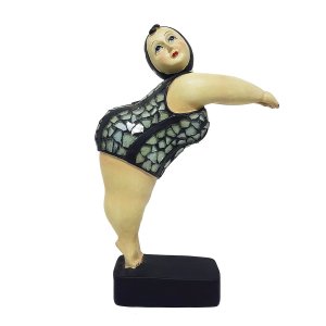 Escultura Banhista Resina na Plataforma Maiô Mosaico Premium