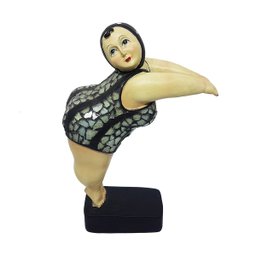 Escultura Banhista Resina na Plataforma Maiô Mosaico Premium - 3